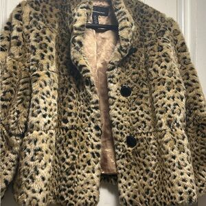 INC International Concepts Animal Print Teddy Jacket